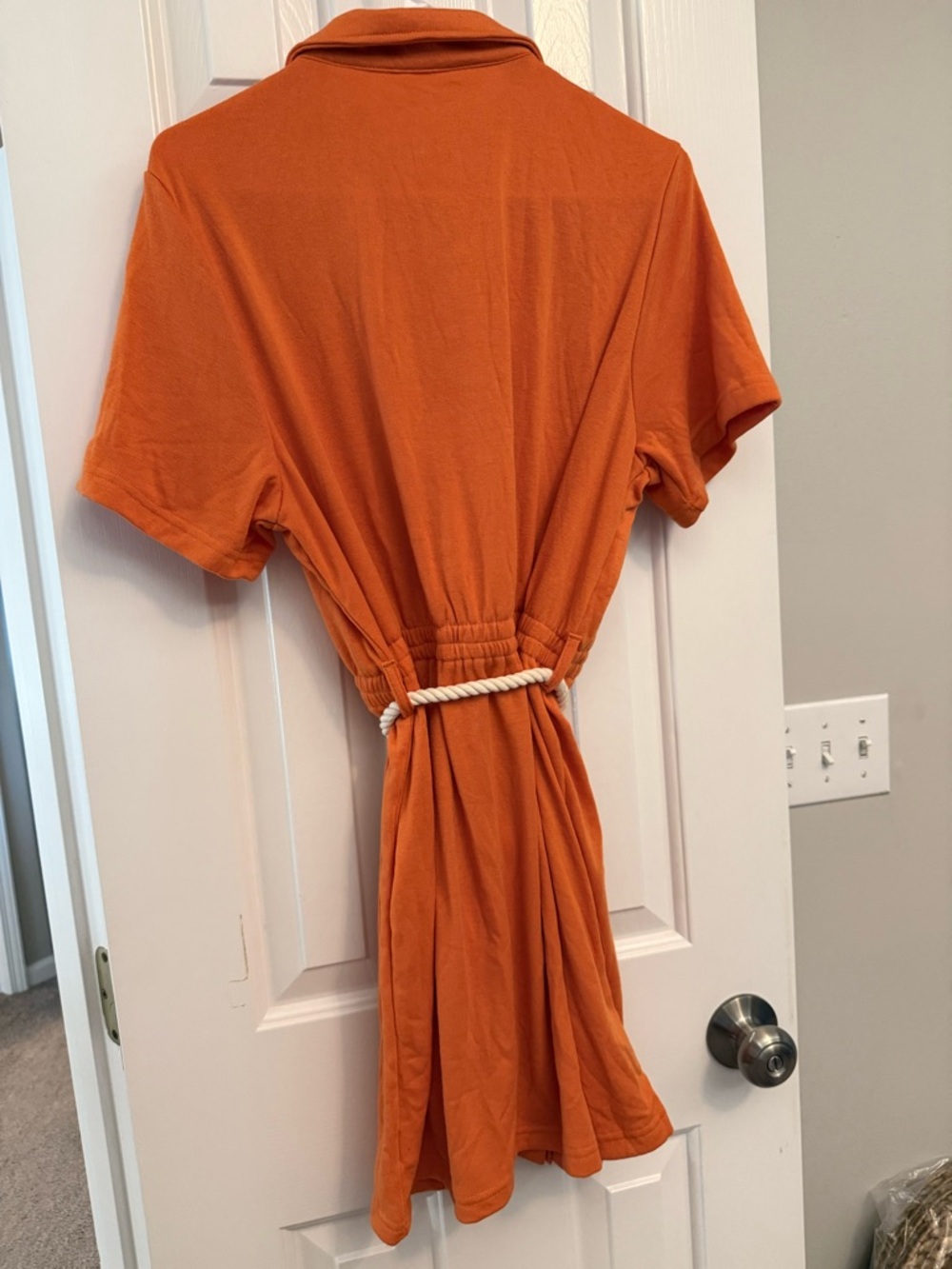Cupshe Orange Button-Front Mini Dress with Rope Belt - Picture 8 of 12
